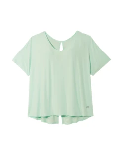 Marika Poppy Split-Back Tee | Light Blue