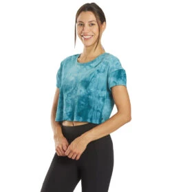 Marika Tie Dye Boxy Crop -Marika 6948895555752 bluesprucespiraltiedye 5a