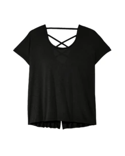 Marika Costus Tee With Back Detail | Black