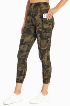 Marika High Rise Side Pocket Ankle Legging - Olive Grove